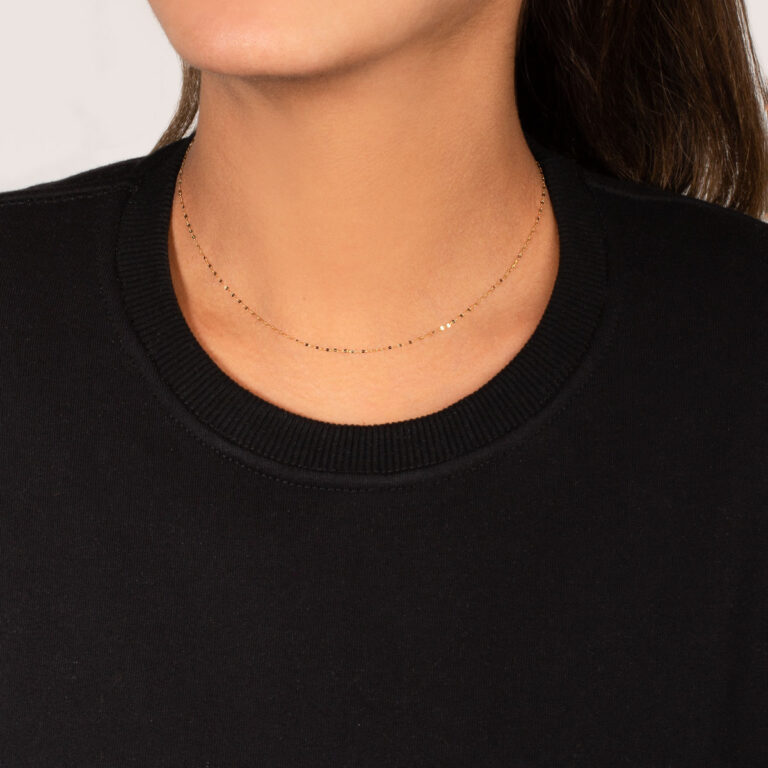 گردنبند طلا زنجیری پولکی - تصویر 3