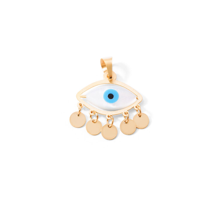 آویز طلا چشم نظر پولکی - تصویر 4
