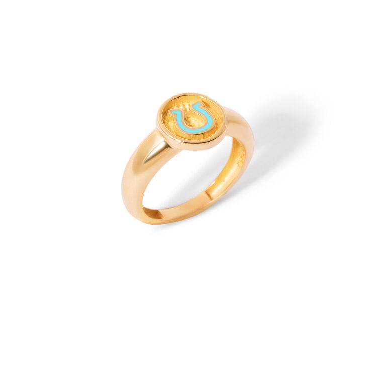 انگشتر طلا مینا کاری نعل - تصویر 3