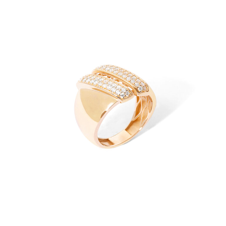 انگشتر طلا دامله نگین دار - تصویر 3