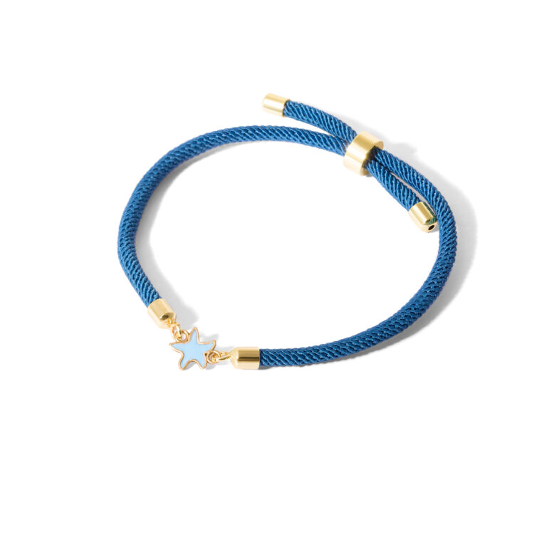 دستبند طلا بافت مینا کاری ستاره