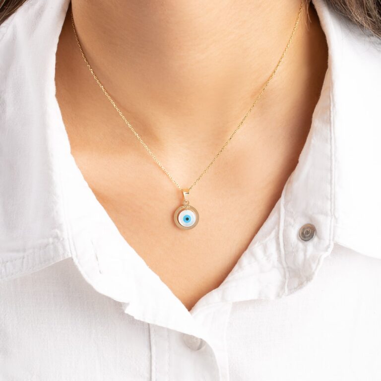 آویز طلا چشم نظر دایره - تصویر 5