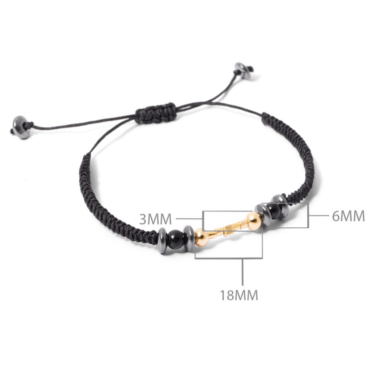 دستبند طلا بافت گوی و استوانه - تصویر 3