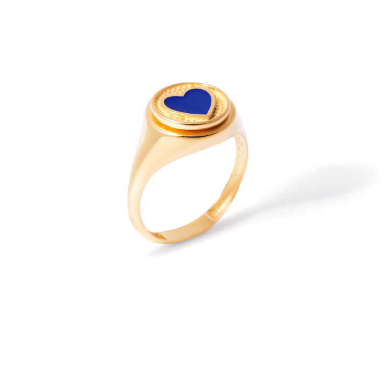 انگشتر طلا قلب مینا کاری کارولین - تصویر 4