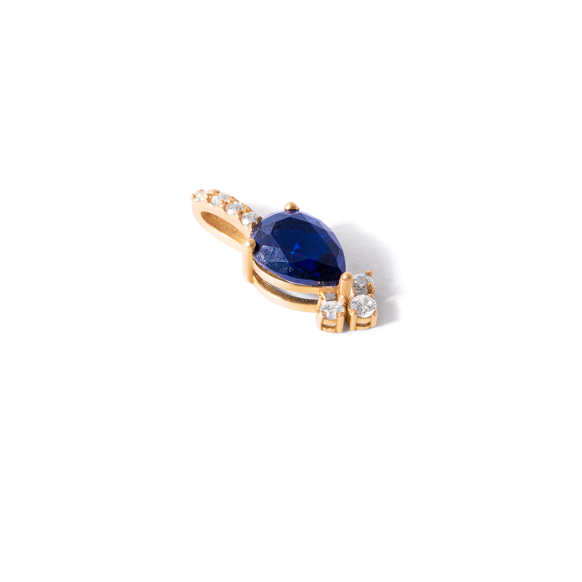 Atri gold pendant with navy blue tears g