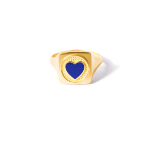 Caroline enamel heart gold ring g