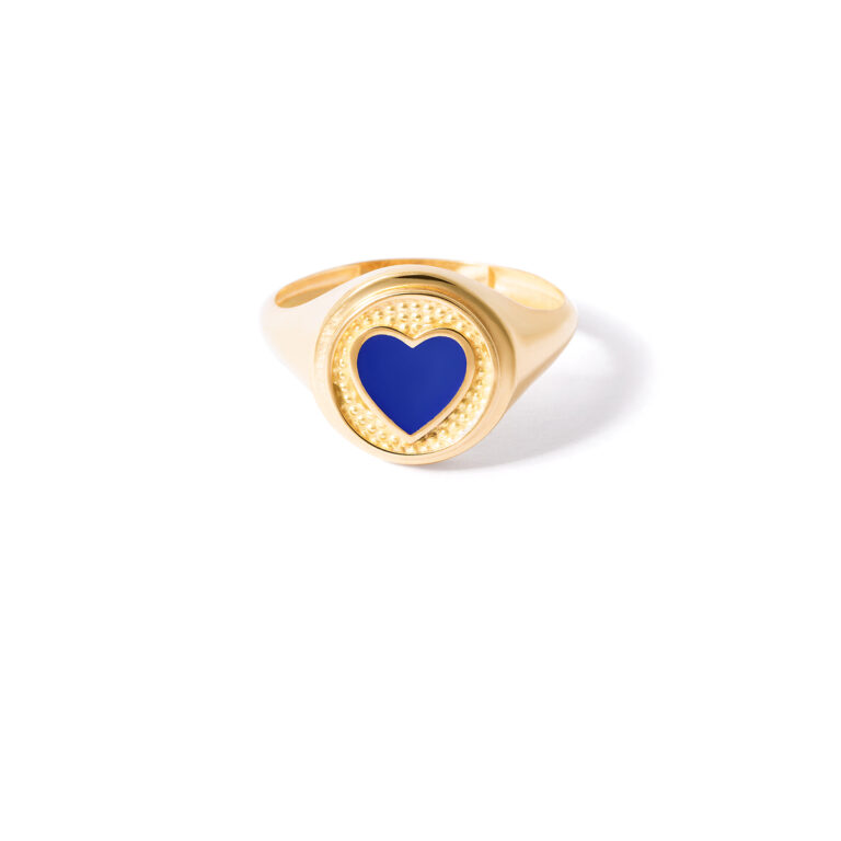 Caroline enamel heart gold ring g