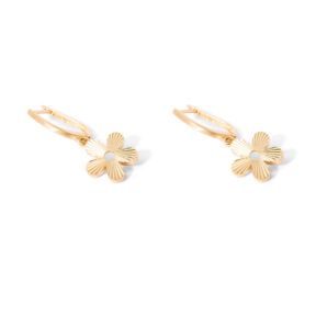 Freesia flower gold earrings g