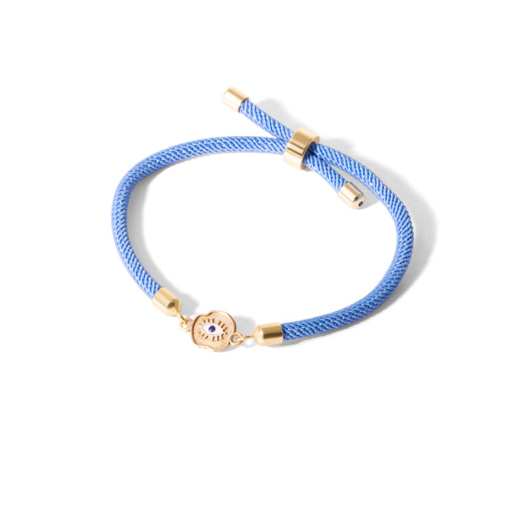 Gold bracelet with eye enamel texture g