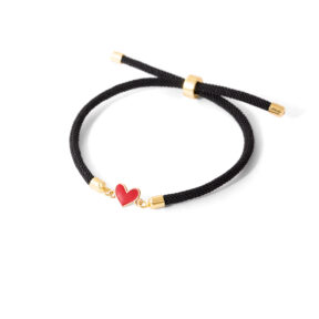 Gold bracelet with red enamel heart g