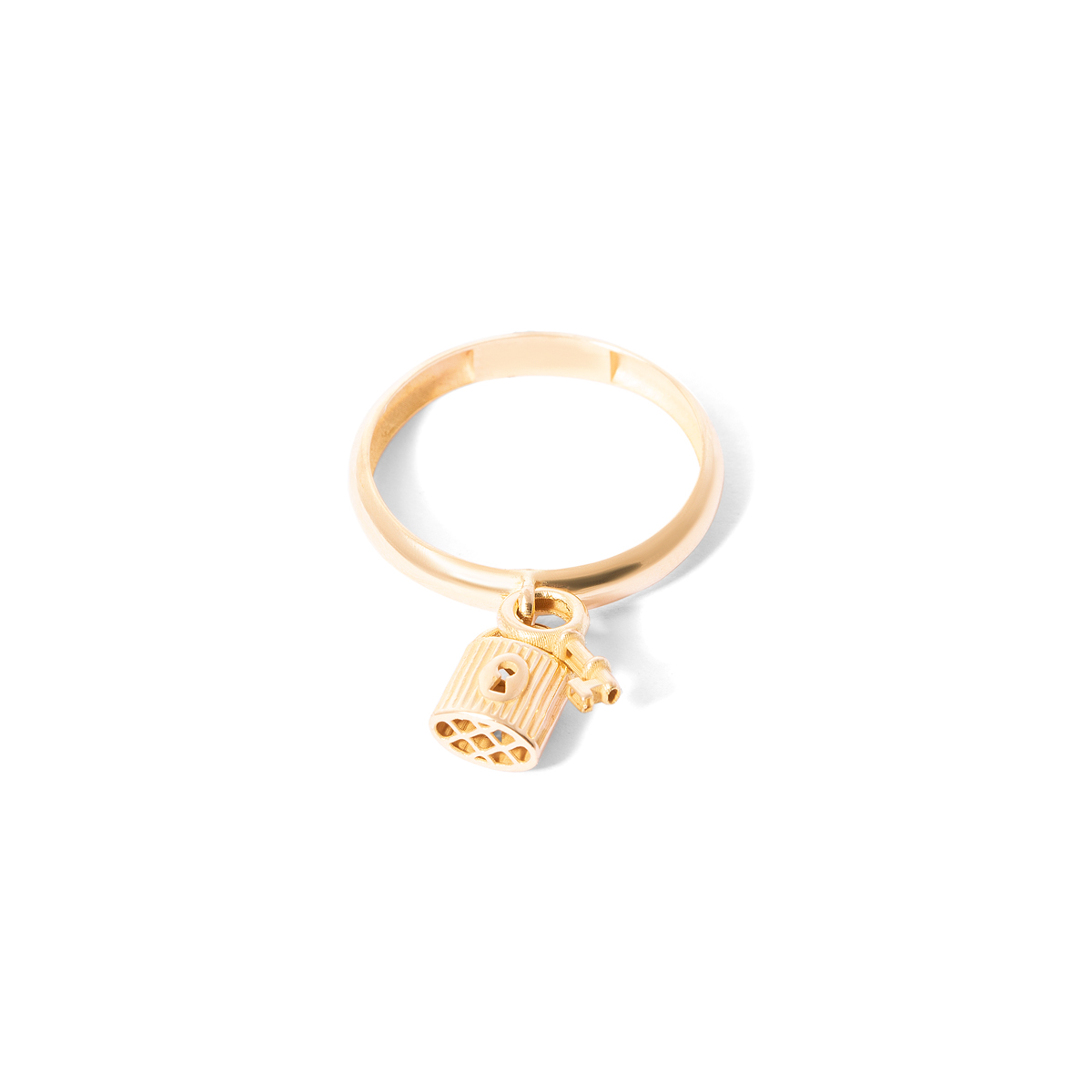 Gold lock and key ring g