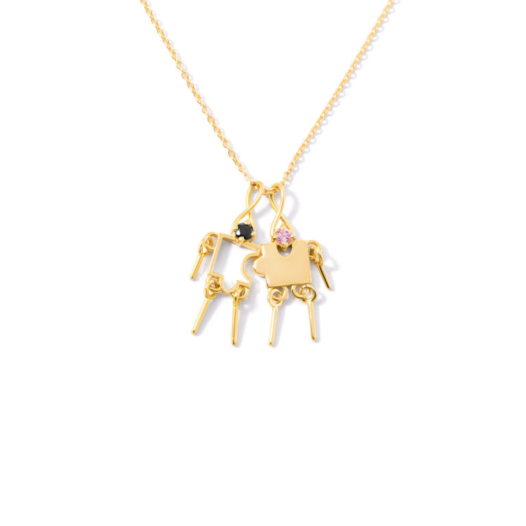 Gold necklaces puzzle mannequins for girls and boys g
