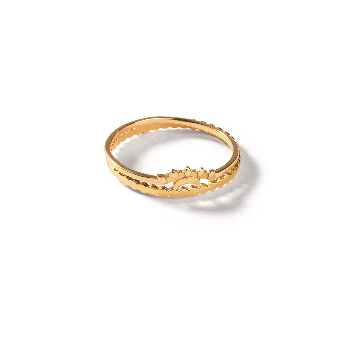 Gold ring with two moon rings g