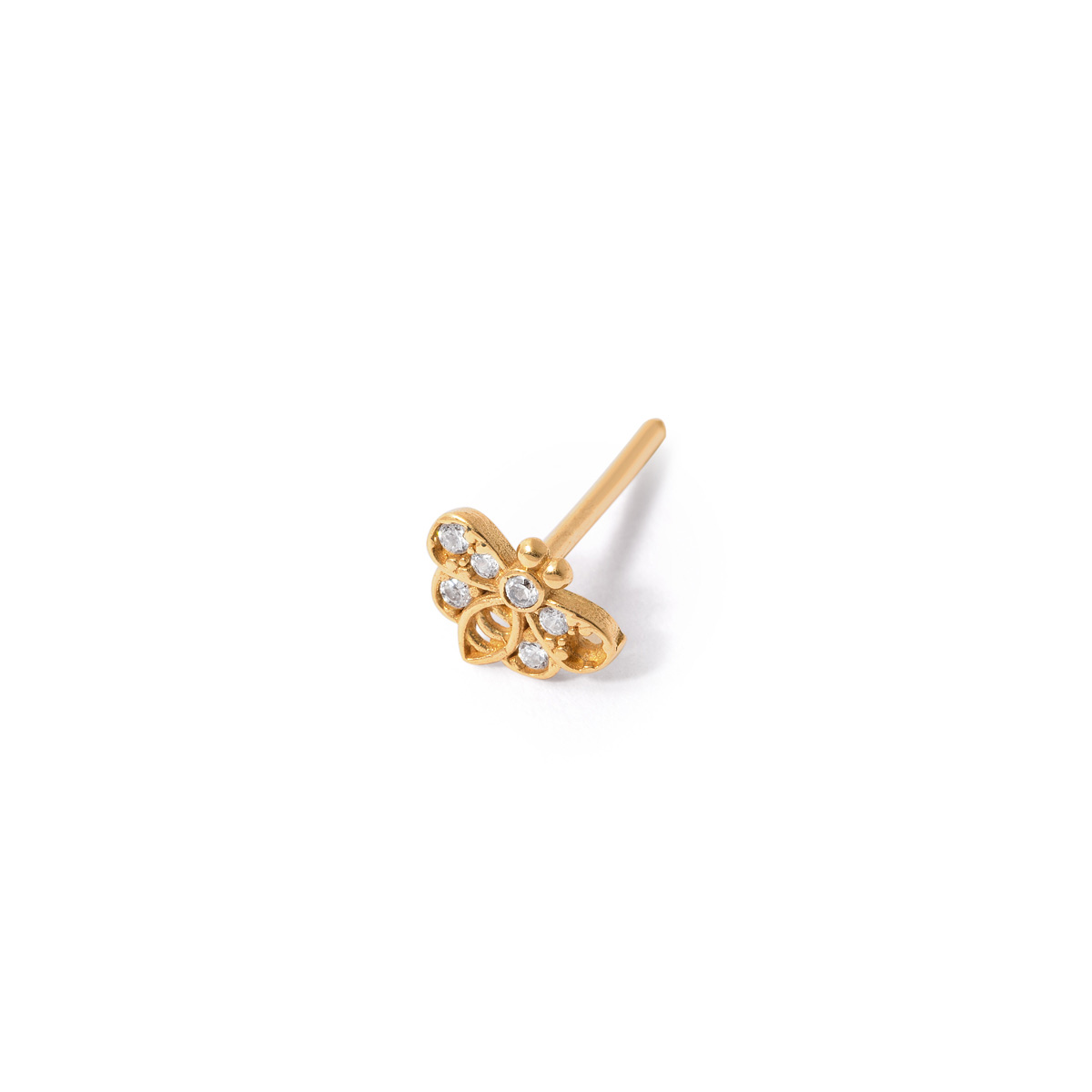 Gold single bee earring g