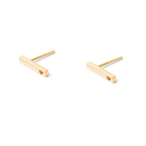 Heart and rectangle gold earrings G