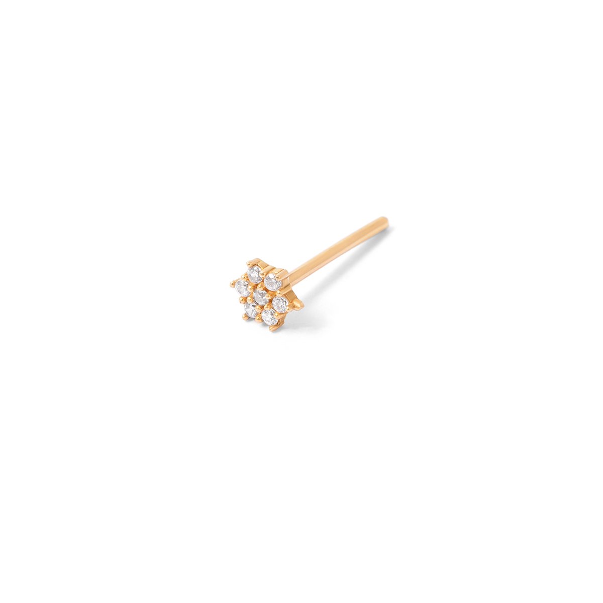 Imperial flower single leaf gold earrings g