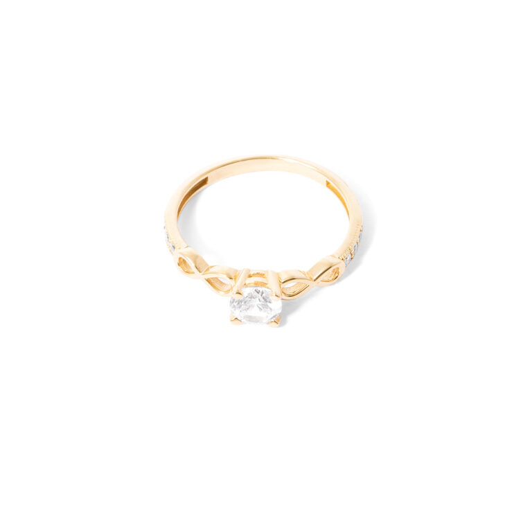 Infinity single gem gold ring g