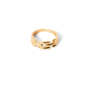Nirvan wide chain gold ring g