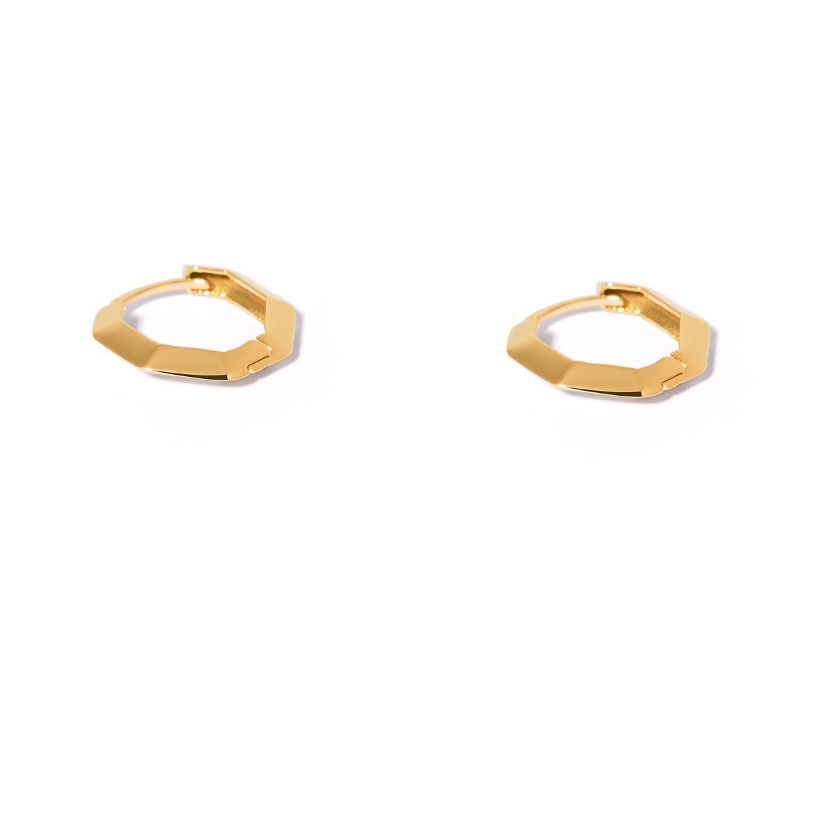 Polygonal ring gold earrings g