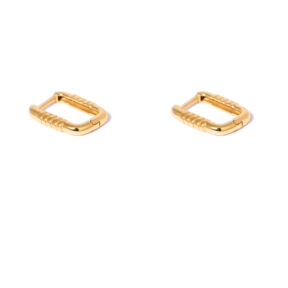 Rectangular gold hoop earrings g