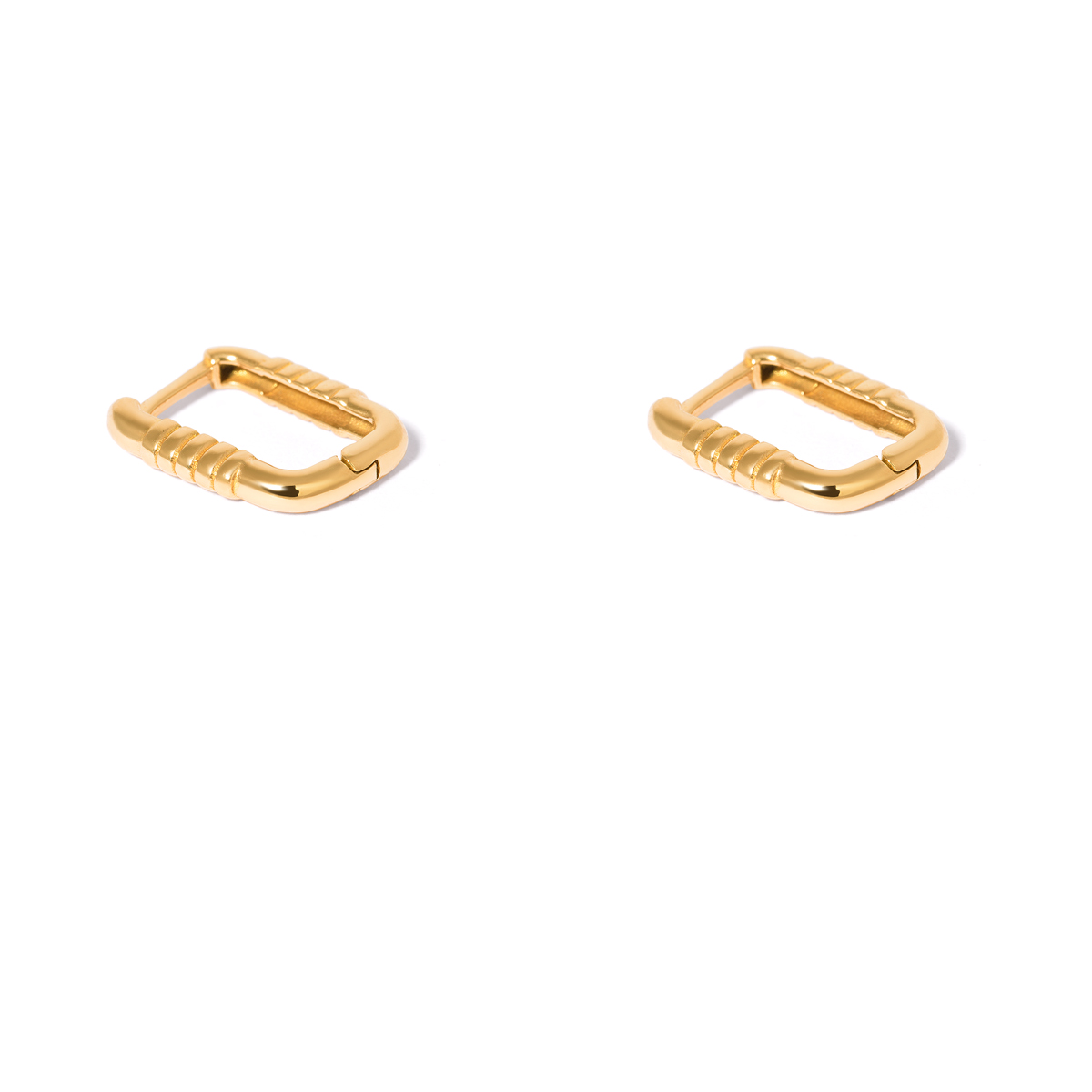 Rectangular gold hoop earrings g