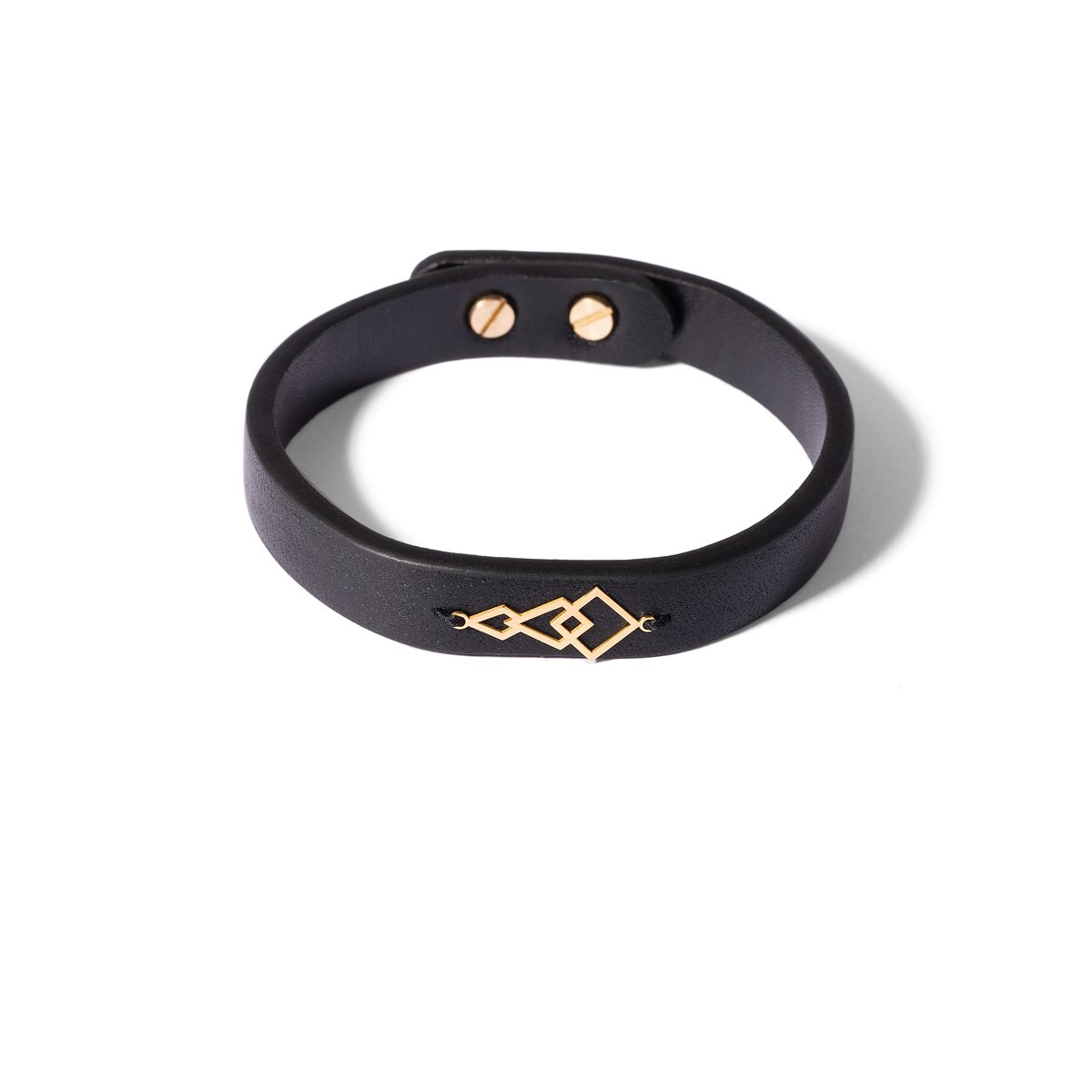 Arista diamond leather gold bracelet g