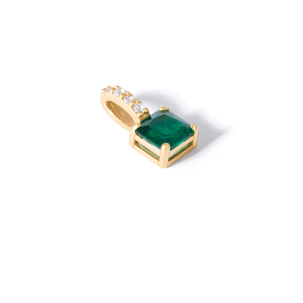 Rira green square gold pendant g