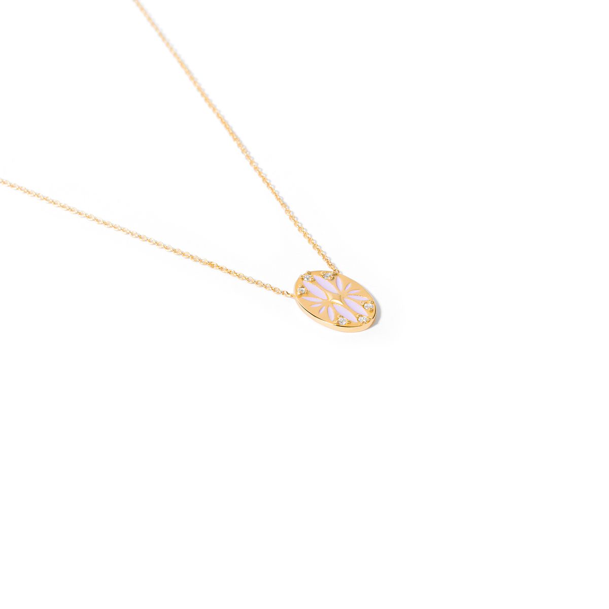 Fitonia flower enamel gold necklace g