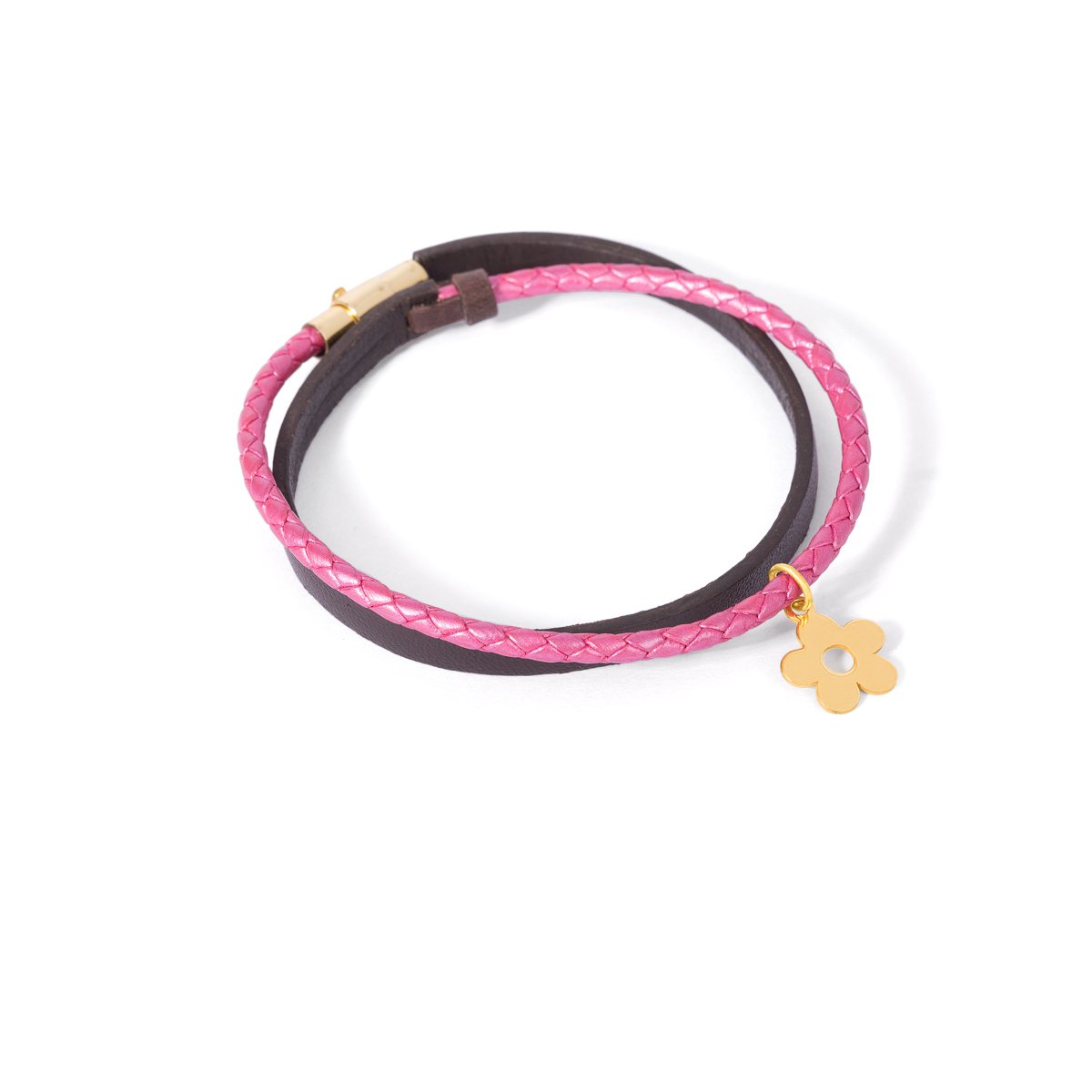 Flower leather gold bracelet g