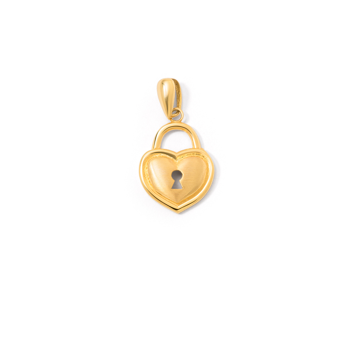 Gold heart and lock pendant g