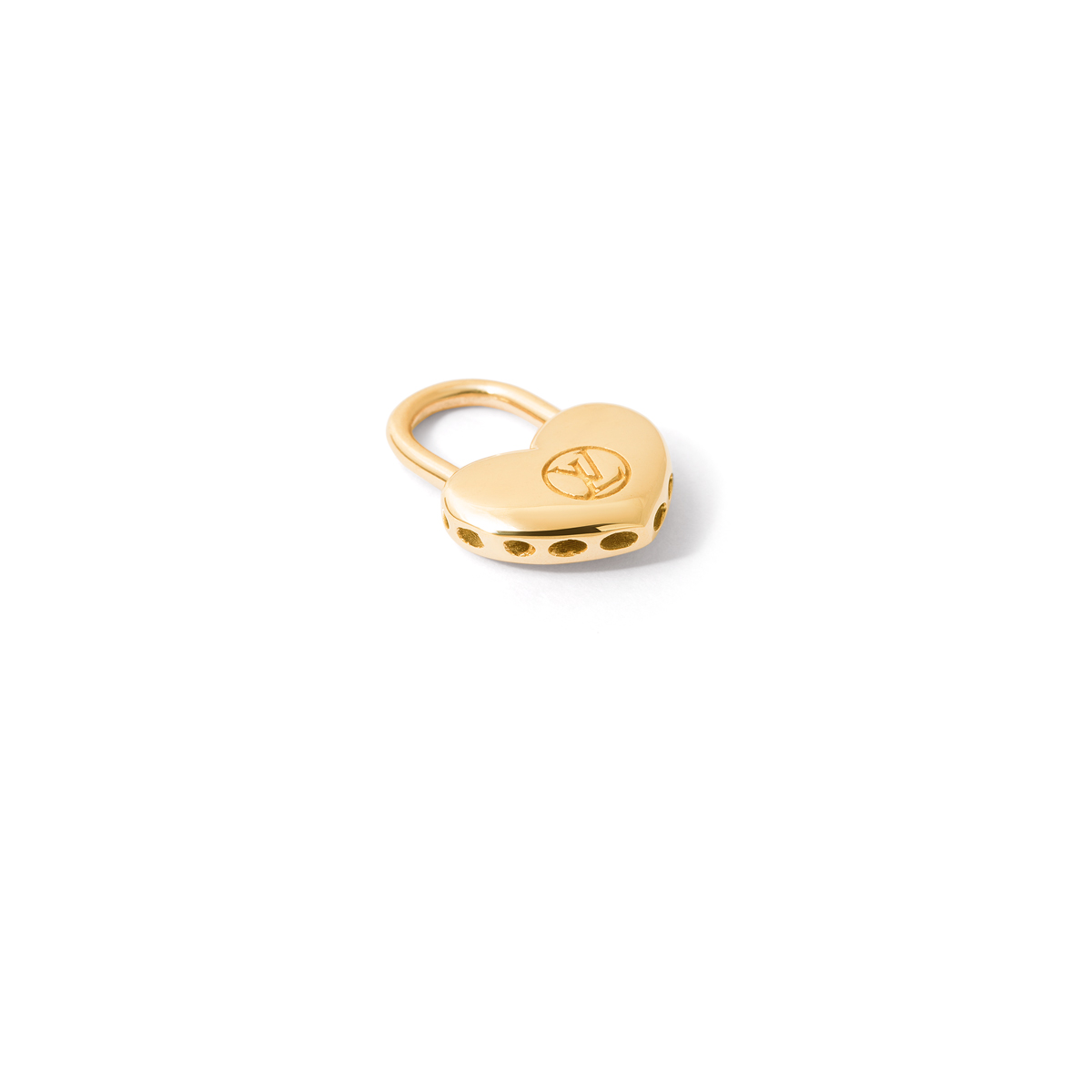 Gold lock and heart pendant g