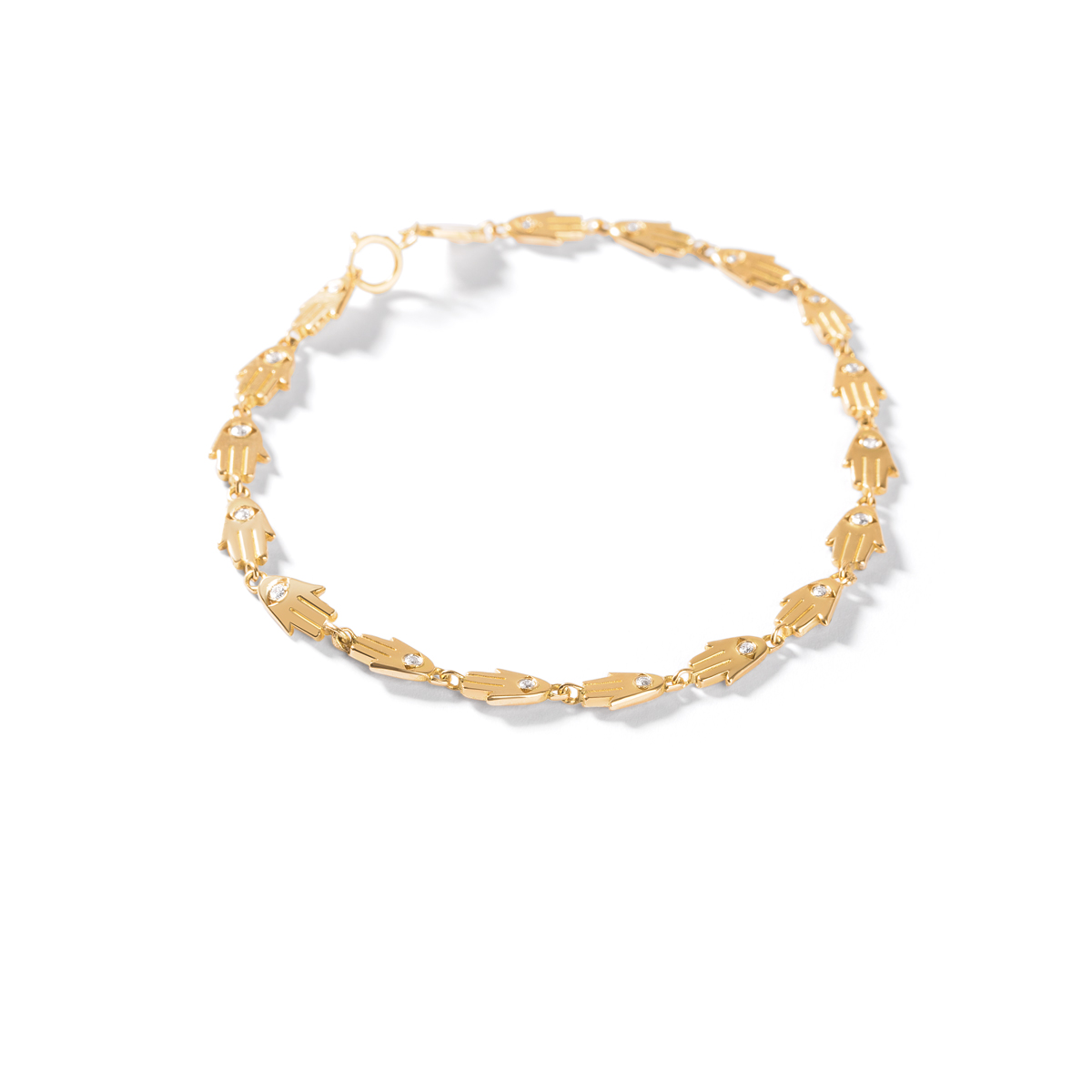 Hamsa hand gold chain bracelet g