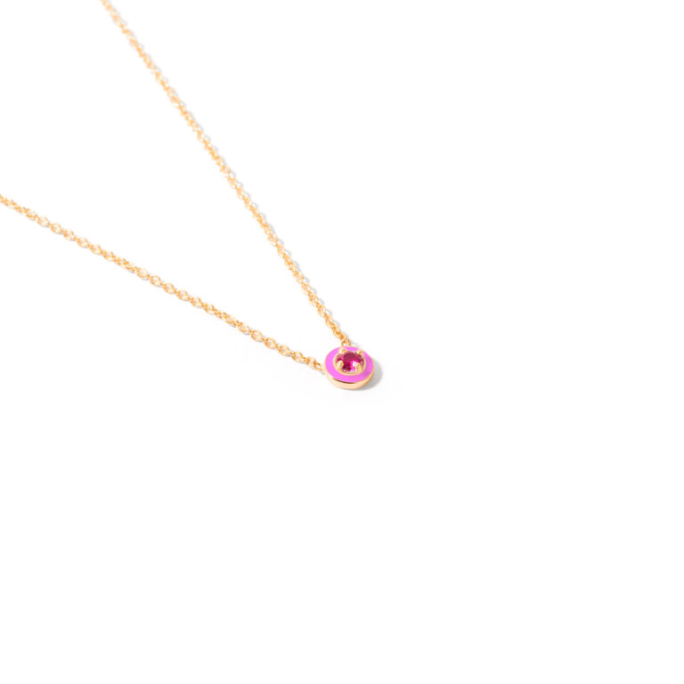 Single Luna enamel gold necklace g