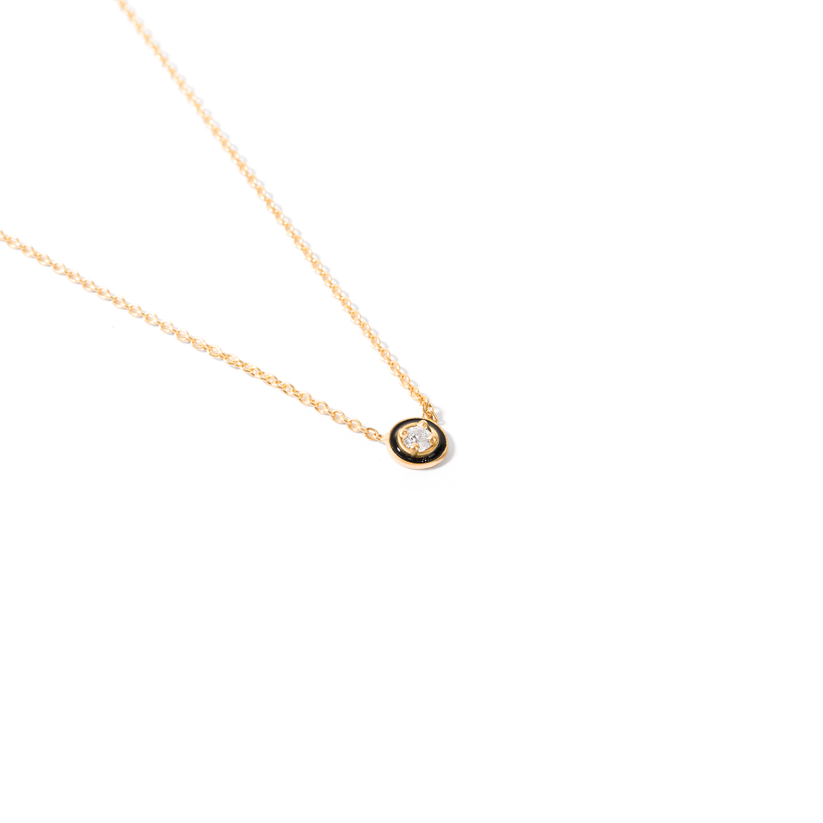 Single Luna enamel gold necklace g
