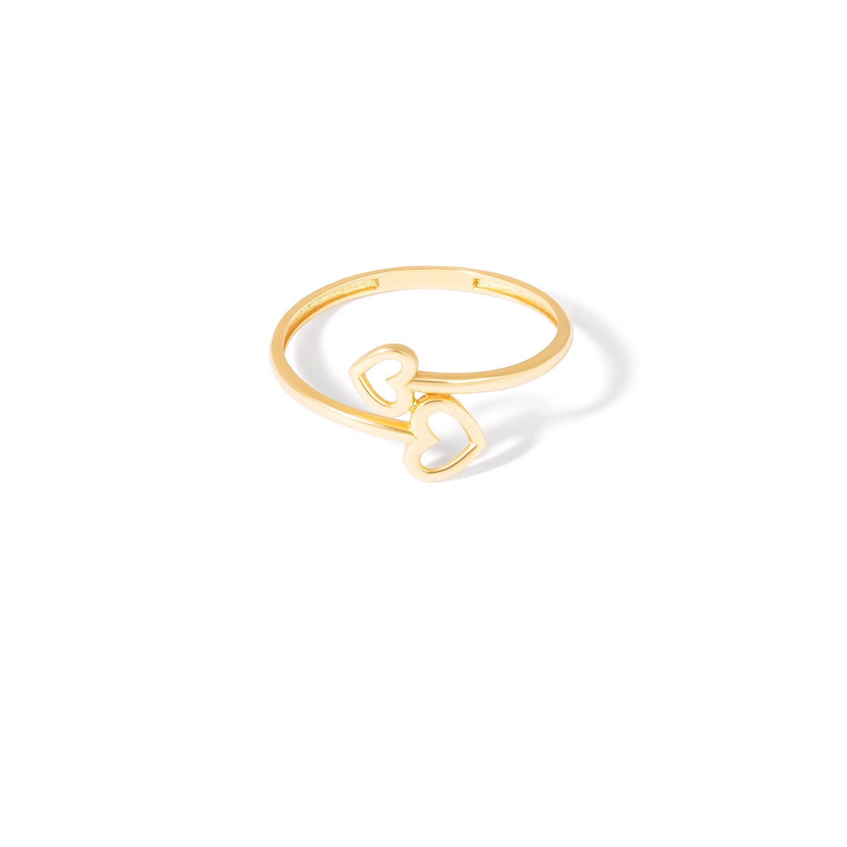 Two heart gold ring g