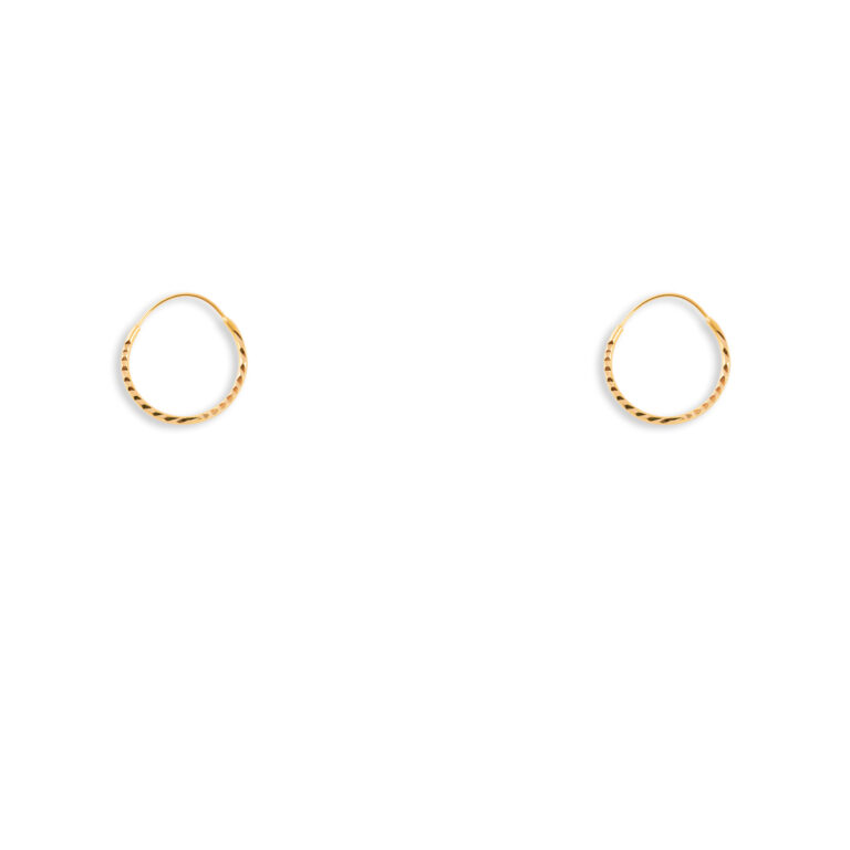 گوشواره طلا حلقه ای شیار دار کوچک