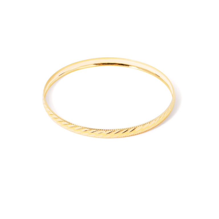 Carved gold bangle g