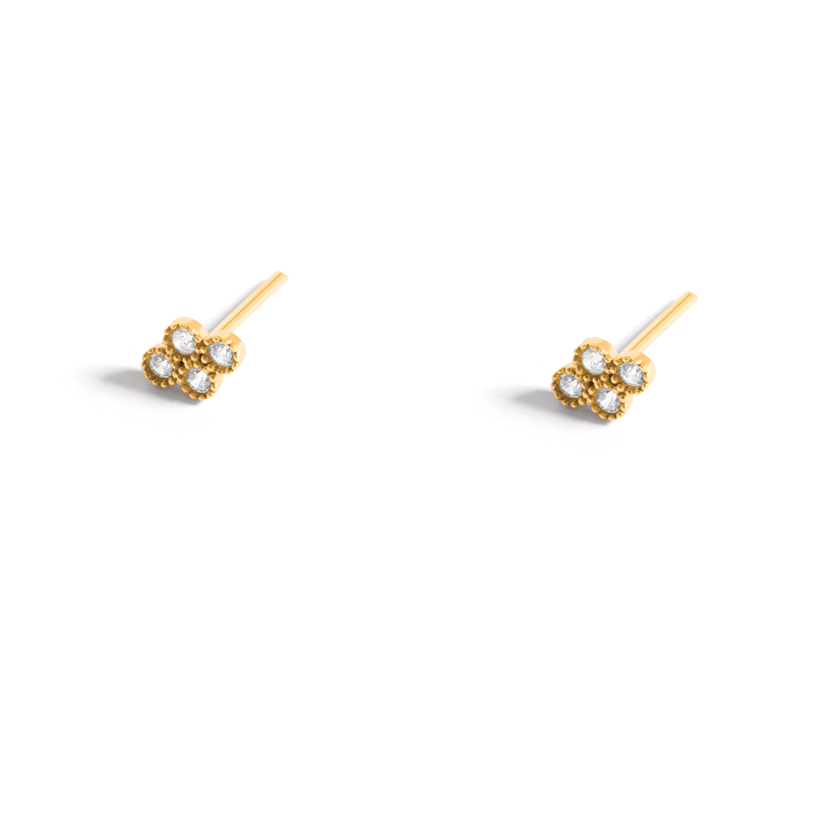 Dahlia flower gold earrings g