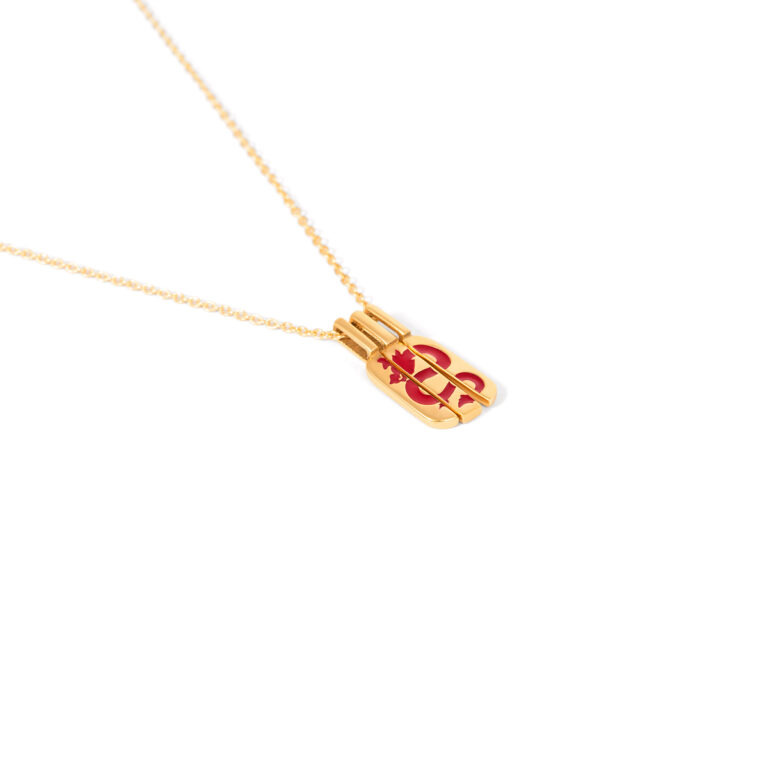 Dragon enamel gold necklace g