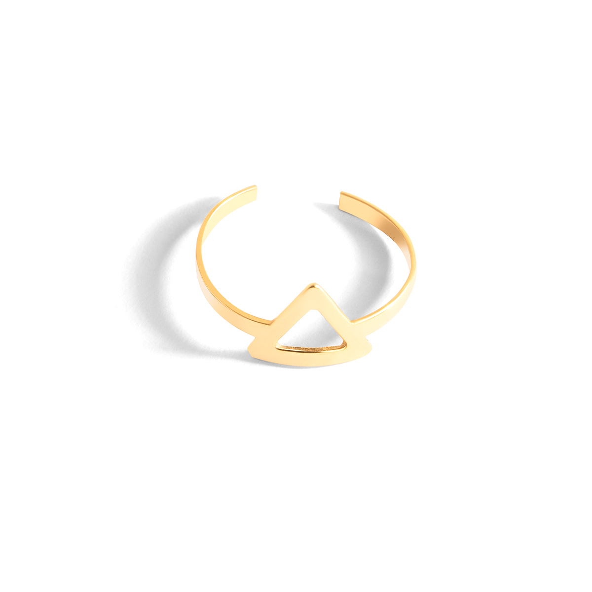 Empty triangle gold ring g
