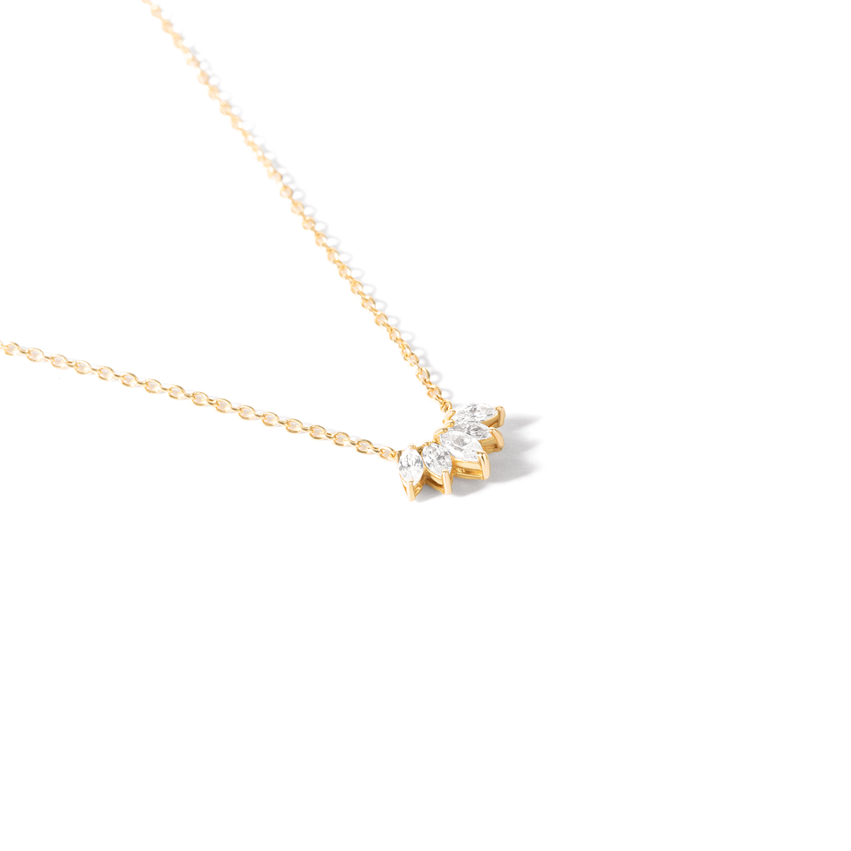 Five marquise gold necklace g