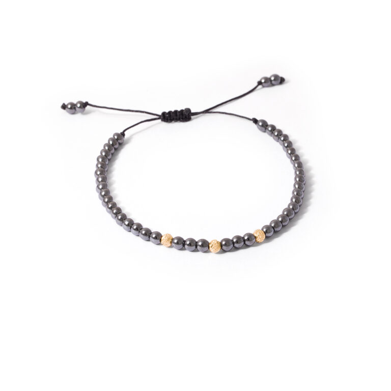 Gold bracelet with dark Hadid stone g