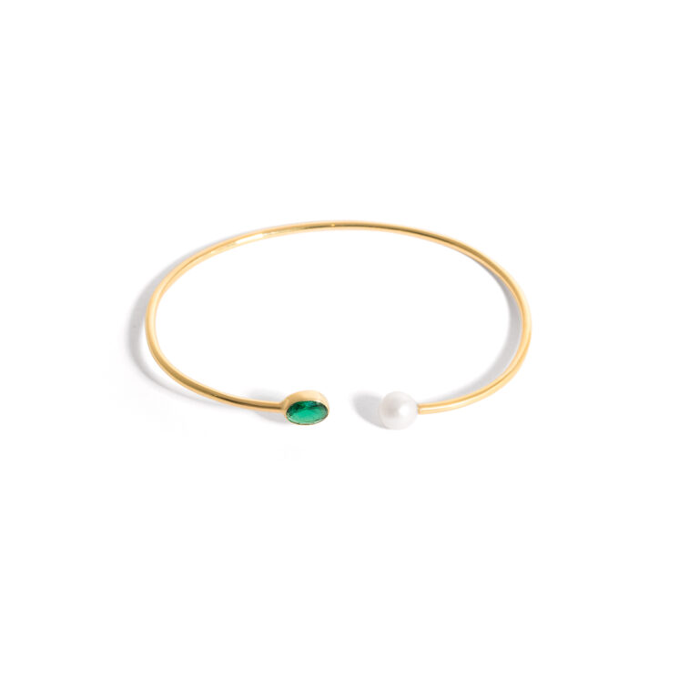 Gold oval pearl bracelet g