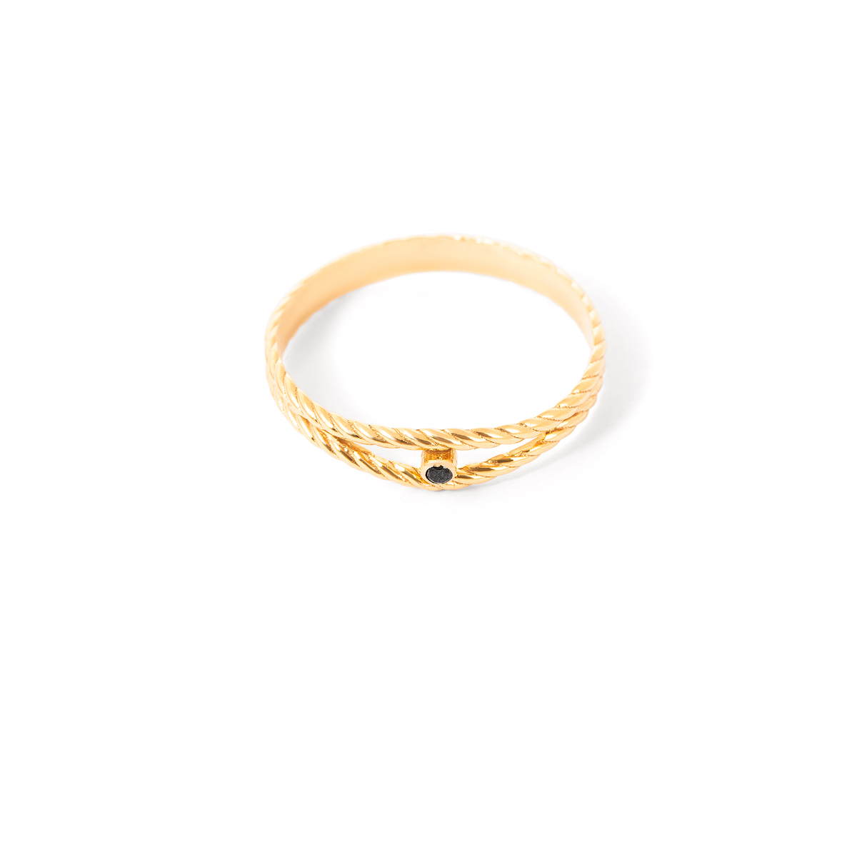 Gold single screw Luna ring g