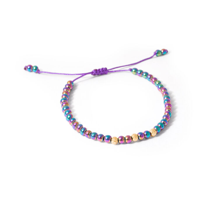 Hadid gold bracelet with colorful stones g