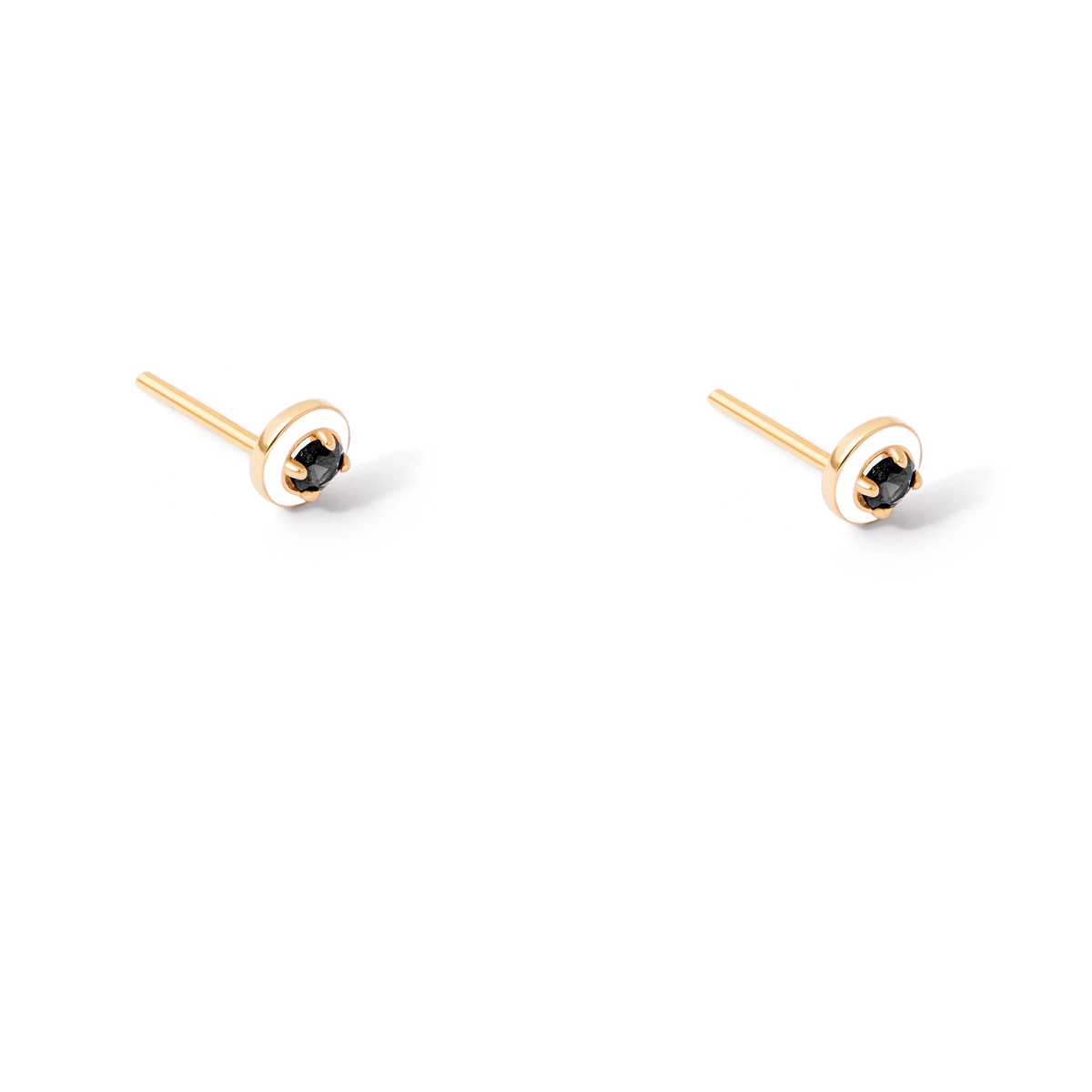 Single Luna enamel gold earrings G