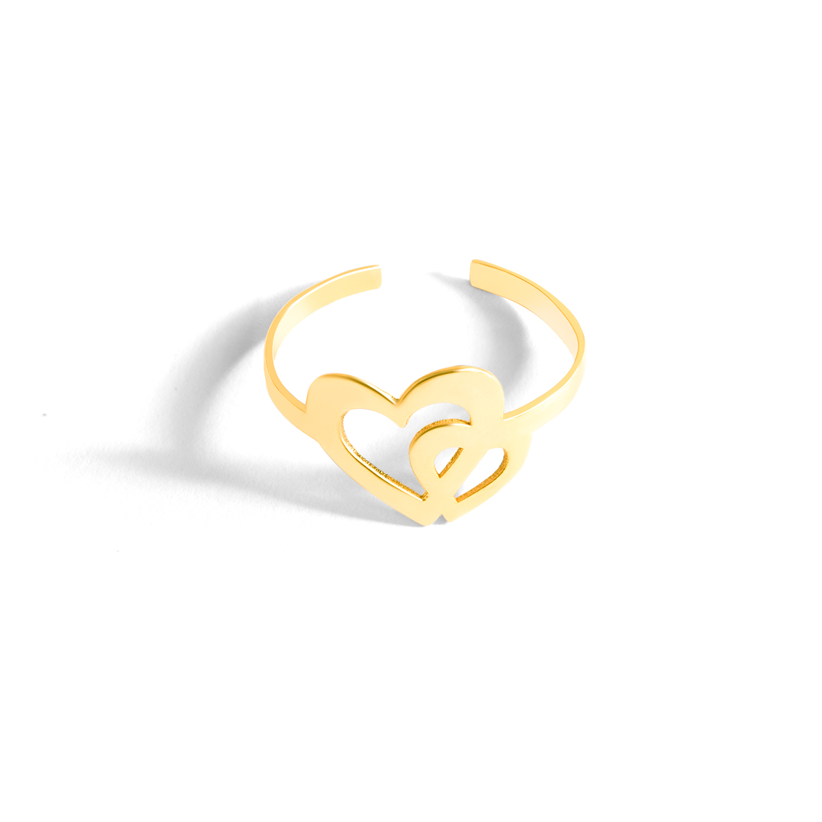 Two heart gold ring g