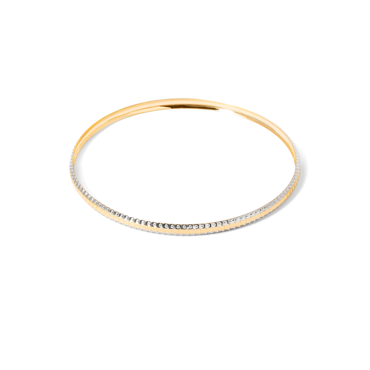 Two tone grooved gold bangle g