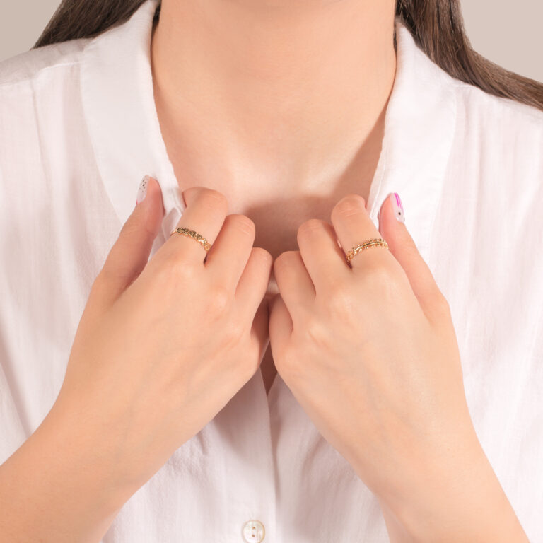 انگشتر طلا قلب اسلیمی - تصویر 3