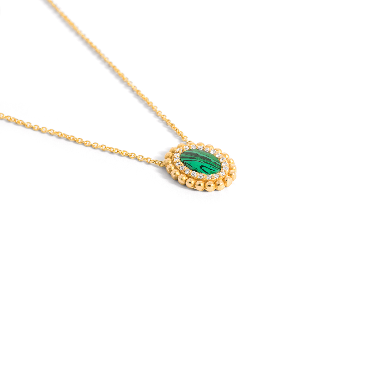 Agrin oval gold necklace g